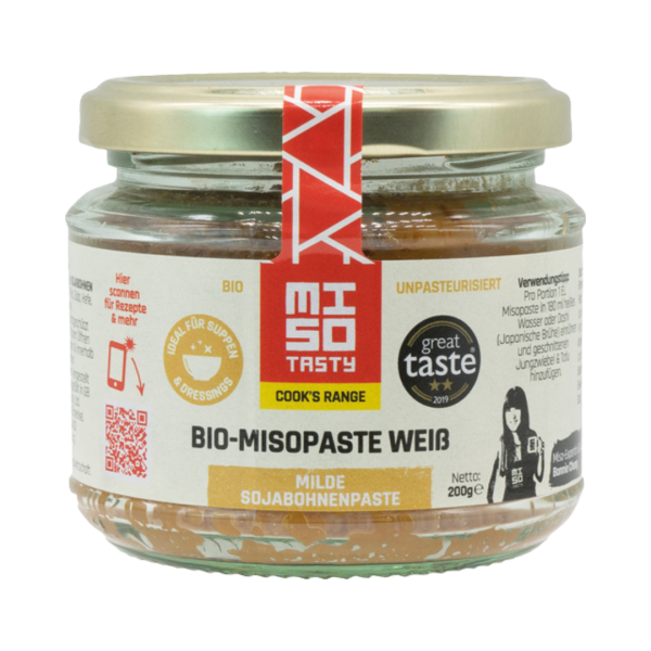 MISO Tasty Bio Misopaste weiss, milde Sojabohnenpaste, 200 Gramm Glas